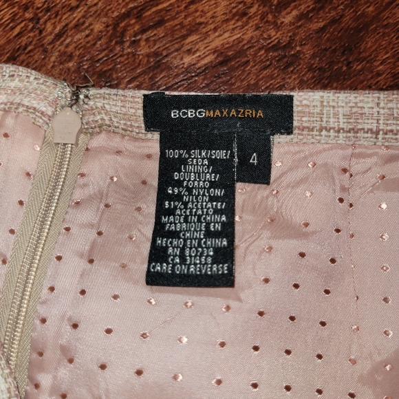 BCBGMaxazria Beige Silk Tweed Skirt BUNDLE&SAVE! - Picture 3 of 4